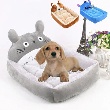 Cute Cartoon Pet Bed – Warm Washable Sofa for Small & Medium Dogs & Cats