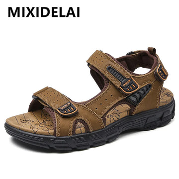 Classic Men's Leather Sandals – Lightweight, Summer Outdoor Casual Shoes (Size 38-46)