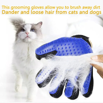 Silicone Pet Grooming Gloves – Bath Brush & Hair Removal Massage for Dogs & Cats