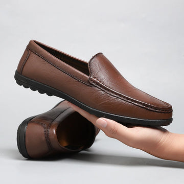 Men's Genuine Leather Loafers – Luxury Italian Slip-On Driving Shoes