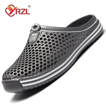 YRZL Men's Hollow Sandals – Breathable Summer Clogs & Beach Slippers