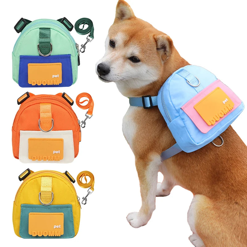 Waterproof Dog Backpack with Harness – Travel Carrier for Small & Medium Dogs