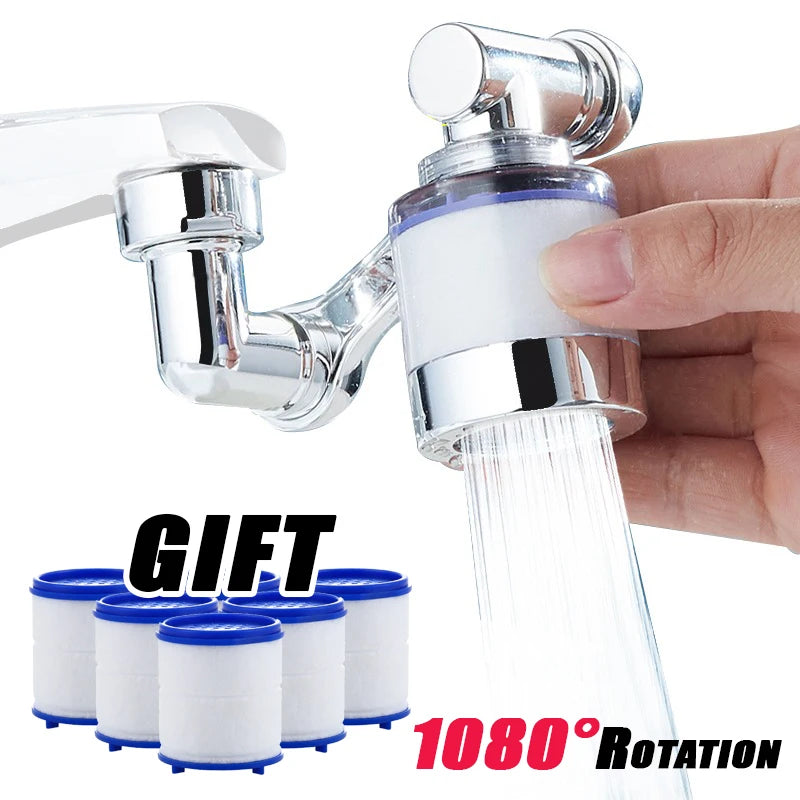 Universal 1080° Rotatable Faucet Extension Adapter – High-Density Aerator for Kitchen and Bathroom