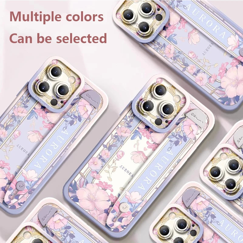 Deluxe Oval Wristband iPhone Case – Soft Silicone, Floral Design