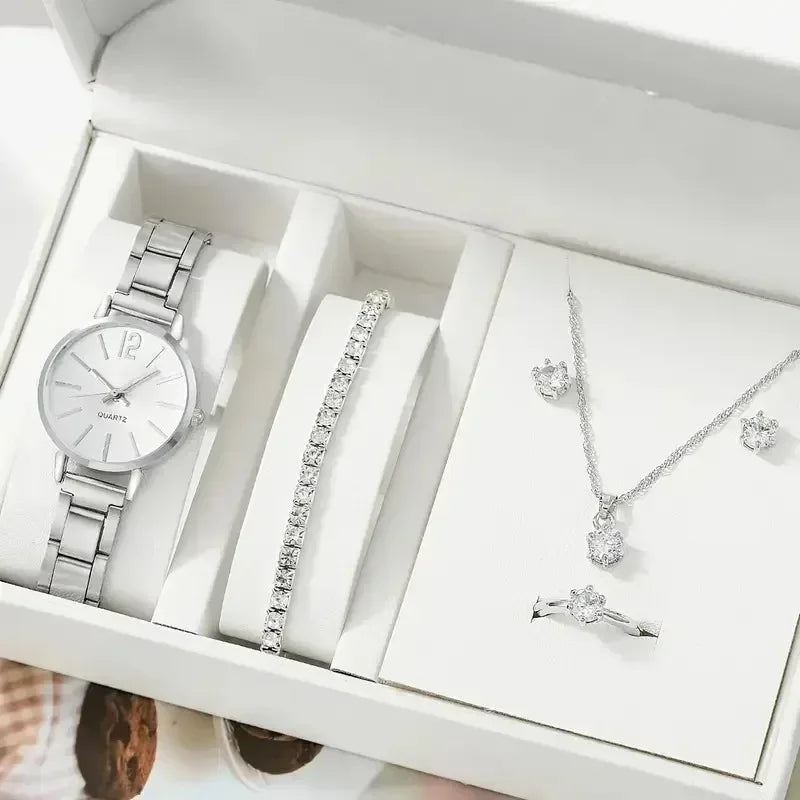 2-Piece Women's Luxury Watch & Bracelet Set – Fashion Quartz Wristwatch