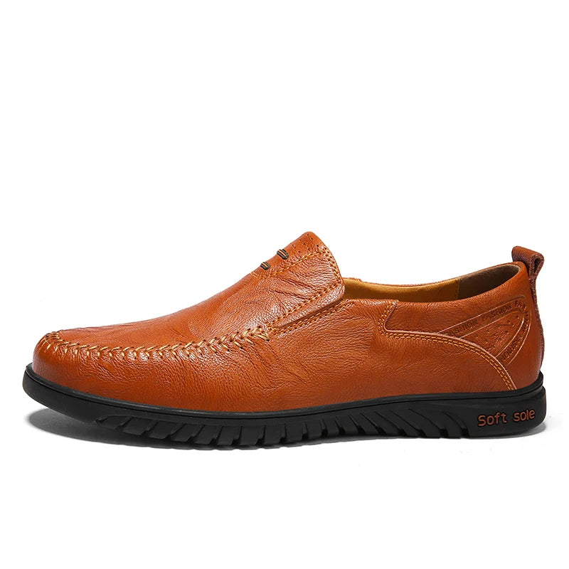 Men's Leather Slip-On Loafers – Super Comfortable Moccasins for Summer and Spring