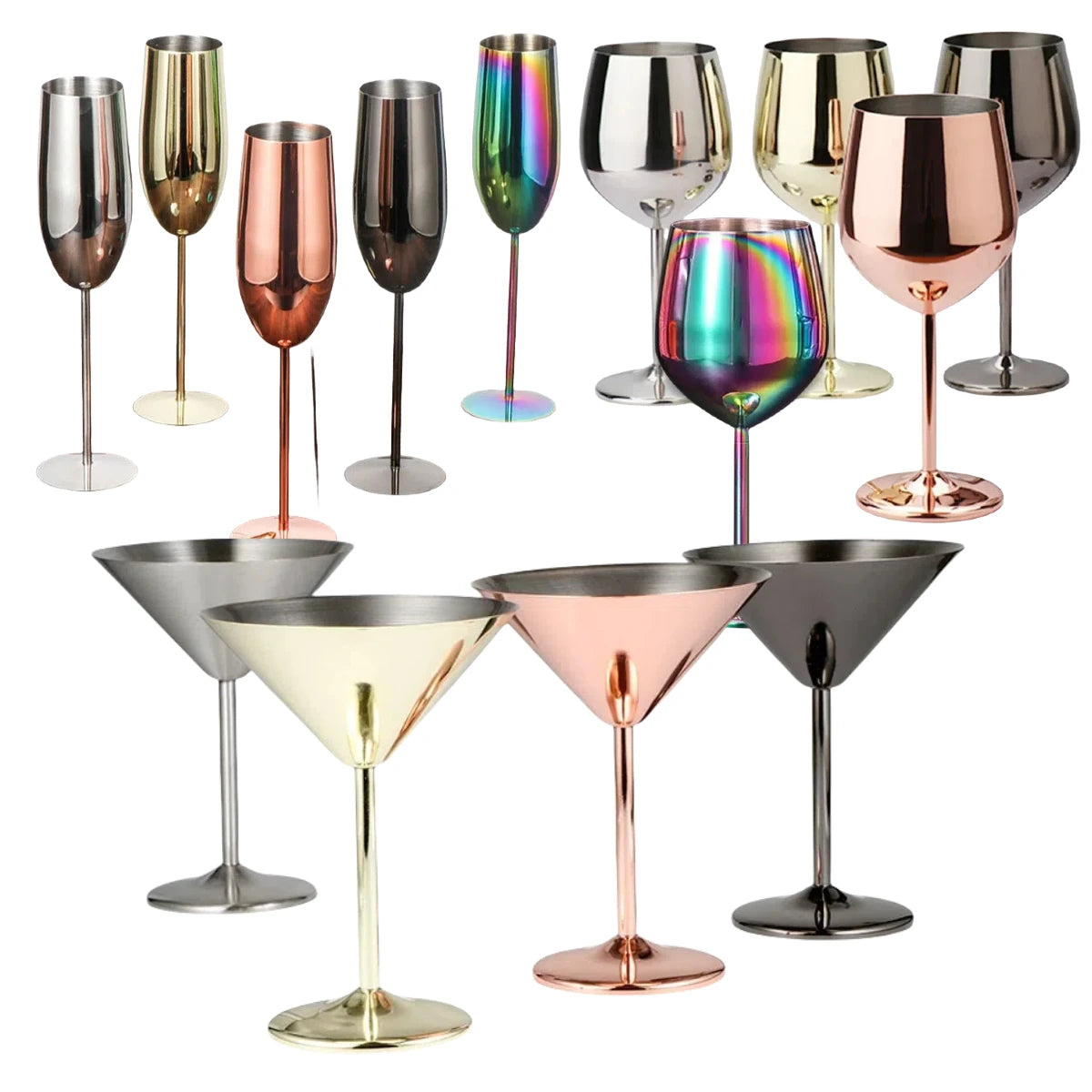 Stainless Steel Martini Glass – Rose Gold Champagne Goblet, Personalized Design